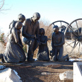 outdoor garden decoration metal craft bronze family custom statue